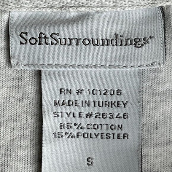 Soft Surroundings Ladies Reverse Fleece Pullover Tunic Size S Gray - Picture 7 of 8
